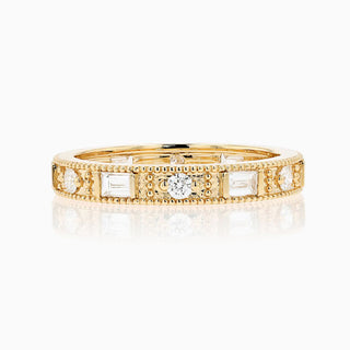 The Deco Slim Eternity 18k yellow gold ring with diamonds