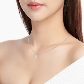 The Essentials 3-Prong 18K White Gold Pear Diamond Solitaire Necklace (3ct. tw)