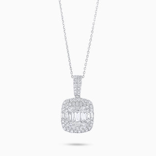 Deco Esquire Necklace, White Gold and Diamonds