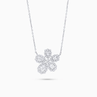 Flora Jasmine Necklace, White Gold and Diamonds
