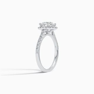 Eternity Halo Diamond 1 ct. Engagement Ring in 18K White Gold