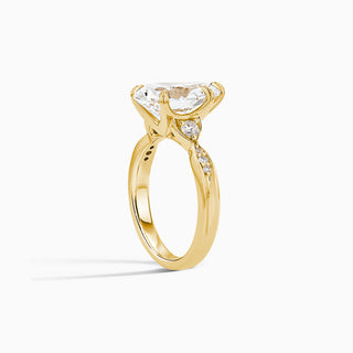 Heritage 3ct. Pear-Cut Lab Diamond Statement Engagement Ring in 18K Yellow Gold
