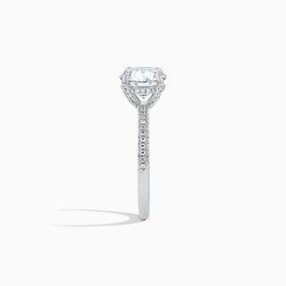 Astra Hidden Halo Round Diamond 2 ct. Engagement Ring in 18K White Gold, size 6.75