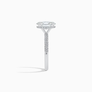 Astra Hidden Halo Oval Diamond 2 ct. Engagement Ring in 18K White Gold in size 6.5