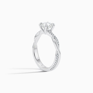 Luna Twist 1 ct. Lab Grown Diamond Engagement Ring in 18K White Gold size 6.5