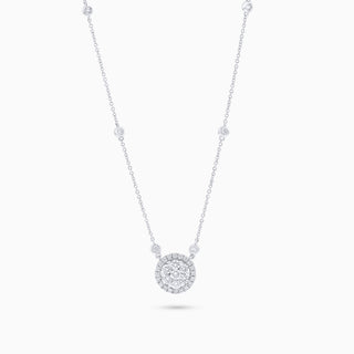 Seamless Disc Necklace, White Gold with Diamonds