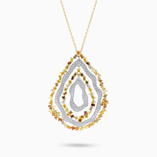 The Starlight Necklace with two-tones gold and yellow and white diamonds