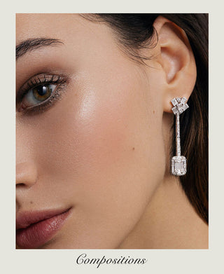 white gold and diamond drop earrings