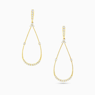 Seamless Space Earrings, Yellow Gold and Diamonds