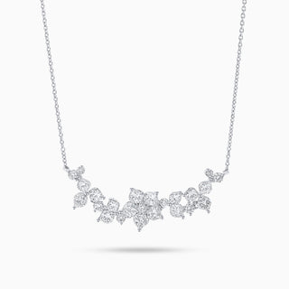 Flora Petals Necklace, White Gold and Diamonds