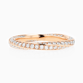 Aqua Twist Pave’ Lab Diamond Ring in 18K Rose Gold (1.20ct.tw.)