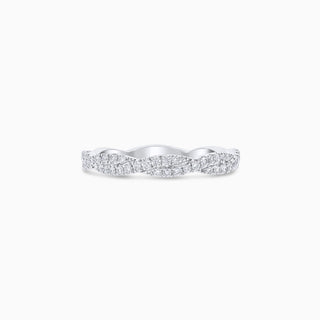 Seamless Weave Ring, White Gold and Diamonds