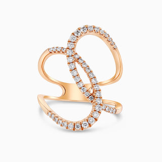 Seamless Wave Ring, Rose Gold and Diamonds
