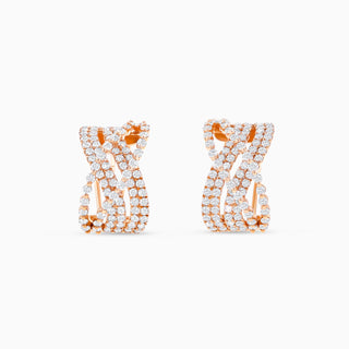 Cosmic Axis Earrings, Rose Gold and Diamonds