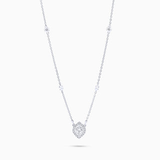 Cosmic Cala Necklace, White Gold and Diamonds
