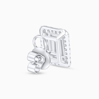 Deco Frame Studs, White Gold and Diamonds
