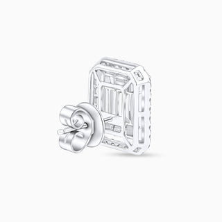 Deco Level Studs, White Gold and Diamonds