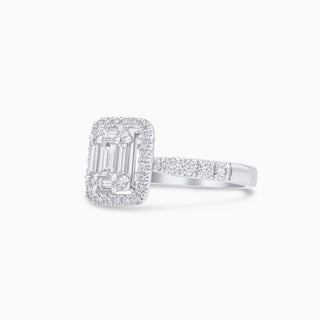 Deco Serenity Ring, White Gold and Diamonds