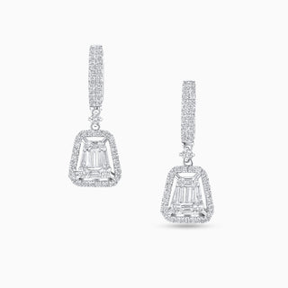 Deco Vicenza Earrings, Rose Gold and Diamonds