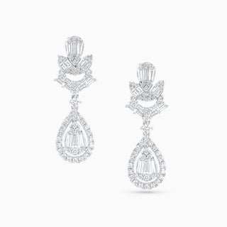 Deco Victoria Earrings, Gold and Diamonds