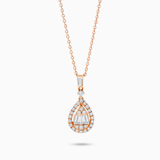 Deco Celine Necklace, Rose Gold and Diamonds
