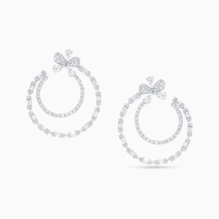 Flora Finesse Earrings, White Gold and Diamonds