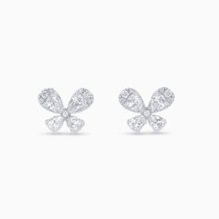 Flora Flutterby Studs, White Gold and Diamonds