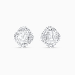 Flora Rose Studs, White Gold and Diamonds