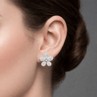 Flora Jasmine Studs, 18K White Gold and Diamonds