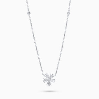 Flora Petals Necklace, White Gold and Diamonds