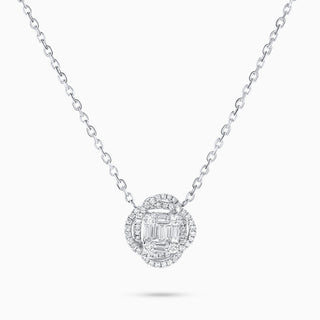 Flora Rose Necklace, White Gold and Diamonds