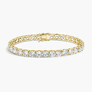 16ctw. Round Diamond Basket 4-prong Tennis Bracelet in 18K Yellow Gold, 6.75"