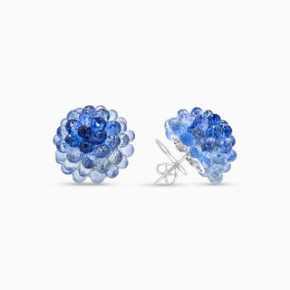 Gemma Blossom Earrings, White Gold and Sapphires