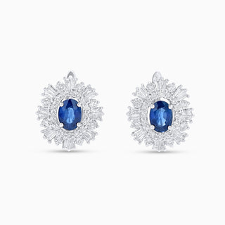 Gemma Essence Earrings, White Gold and Sapphires, Diamonds