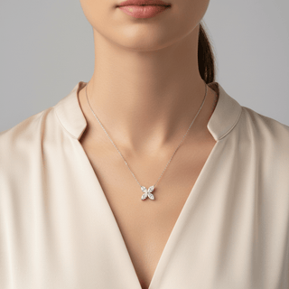 Marquise Diamond Cluster Necklace 18K White Gold and Diamonds (2.00 tw. ct)