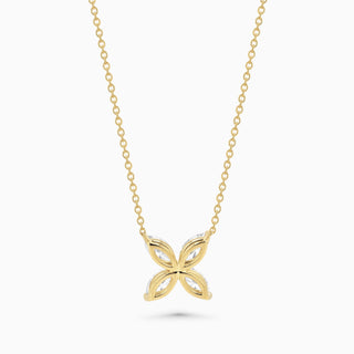 Marquise Diamond Cluster Necklace 18K Yellow Gold and Diamonds (1.98 tw. ct)