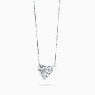 Royal Heart Diamond Pendant in 18K White Gold (8ct tw)