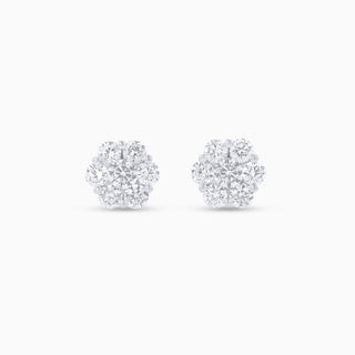 Seamless Cluster II Earrings, White Gold and Diamonds