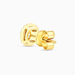 Seamless Halo Stud Earrings, Yellow Gold and Diamonds