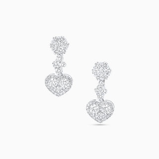 Seamless Hearts Earrings, White Gold and Diamonds