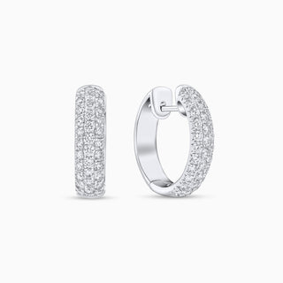 Seamless Hoops in 18K White Gold and Diamonds