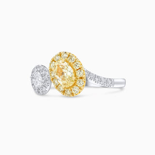 Starlight Bon and Cly Ring, White Gold and Yellow, White Diamonds