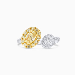 Starlight Bon and Cly Ring, White Gold and Yellow, White Diamonds