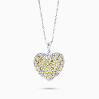 Starlight Heart Necklace, White Gold and Diamonds