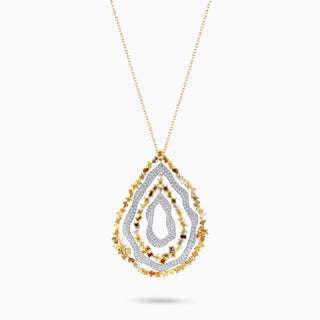 Starlight Necklace, Two-Toned Gold and Yellow, White Diamonds