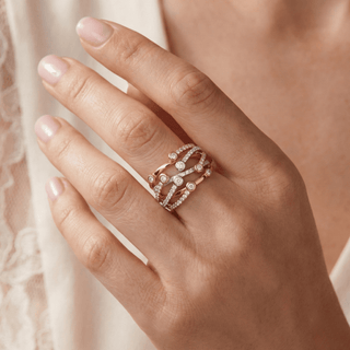 Cosmic Dreams Ring, 18K Tri-Color Gold and Diamonds