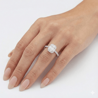 Deco Gabrielle Ring, White Gold and Diamonds