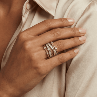 Cosmic Time Ring, 18K Tri Color Gold and Diamonds