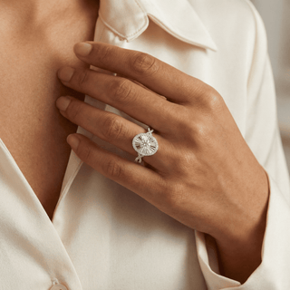 Cosmic Mirror Ring, 18K White Gold and Diamonds