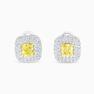 Starlight Halo Earrings, White Gold and Diamonds